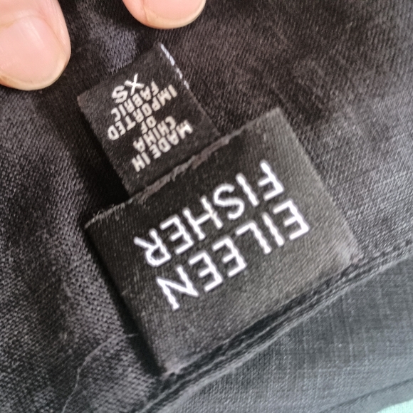 Eileen Fisher Black Sleeveless Irish Linen Dress - Picture 6 of 9